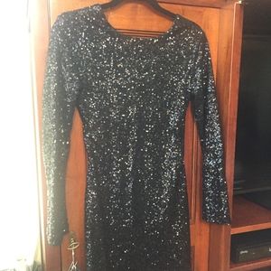 Lucca Couture Black Sequin Mini Dress